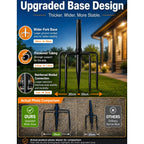 4 Pack String Light Poles For Outside With Ground Stakes And Fence Clips | Adjustable 7-Section Metal Patio Light Poles For String Lights And Lanterns; For Garden, Patio, Backyard And Outdoor Decor.