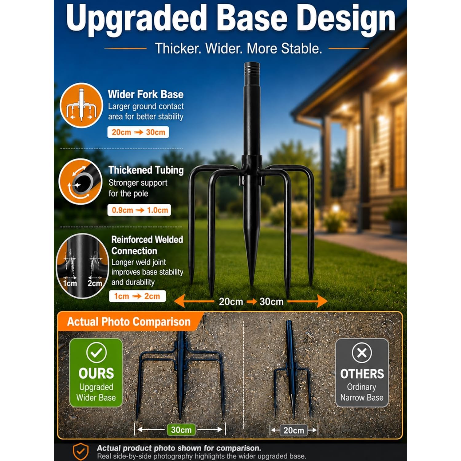 4 Pack String Light Poles For Outside With Ground Stakes And Fence Clips | Adjustable 7-Section Metal Patio Light Poles For String Lights And Lanterns; For Garden, Patio, Backyard And Outdoor Decor.