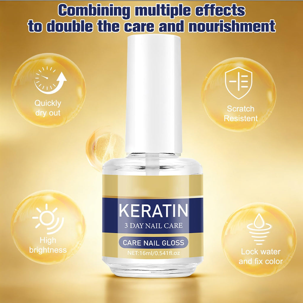 2Pcs Keratin Nail Care Oil - Moisturizing Treatment for Strong, Glossy Nails,Aloe Vera & Lavender Cuticle Oil,Repairs Dry,Weak Nails (16ml/0.56oz)