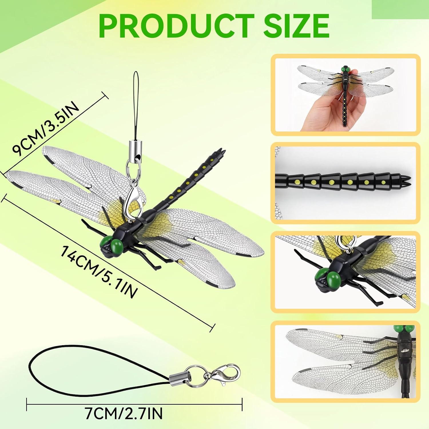 12Pcs Dragonfly Clip, 3D Outdoor Dragonfly Decor Clip, Dragonfly Bug Repellent For Garden Decor And Hat, Outdoor Decoration Yard Ornaments