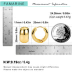 FAMARINE Chunky Thick Hoop Earrings for Women Gold Hoops Huggie Earrings for Men Gift