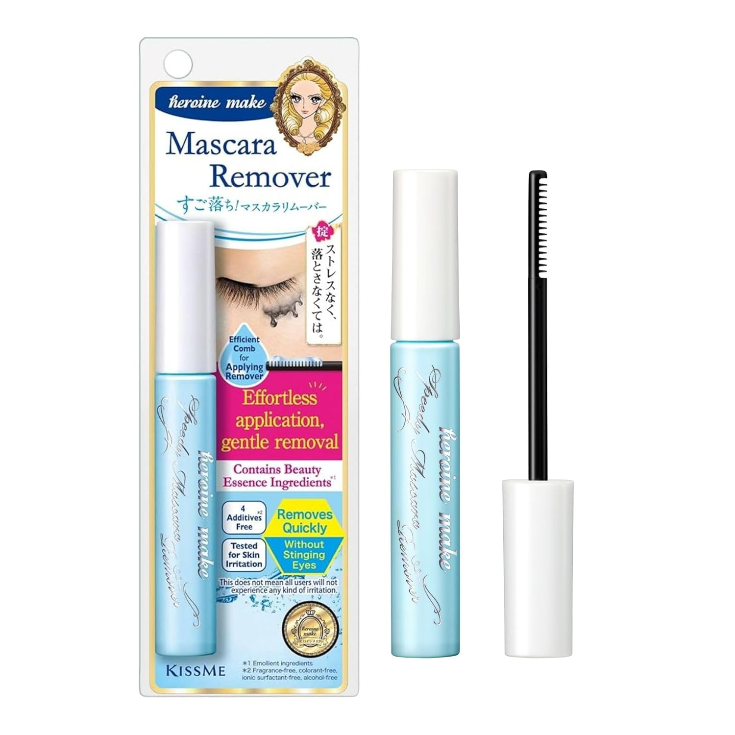 Heroine Make by KissMe Mascara Remover | Waterproof Makeup Remover Wand | Gentle Eye Makeup Solution for Sensitive Eyes | Travel Size for Waterproof Makeup | Made in Japan