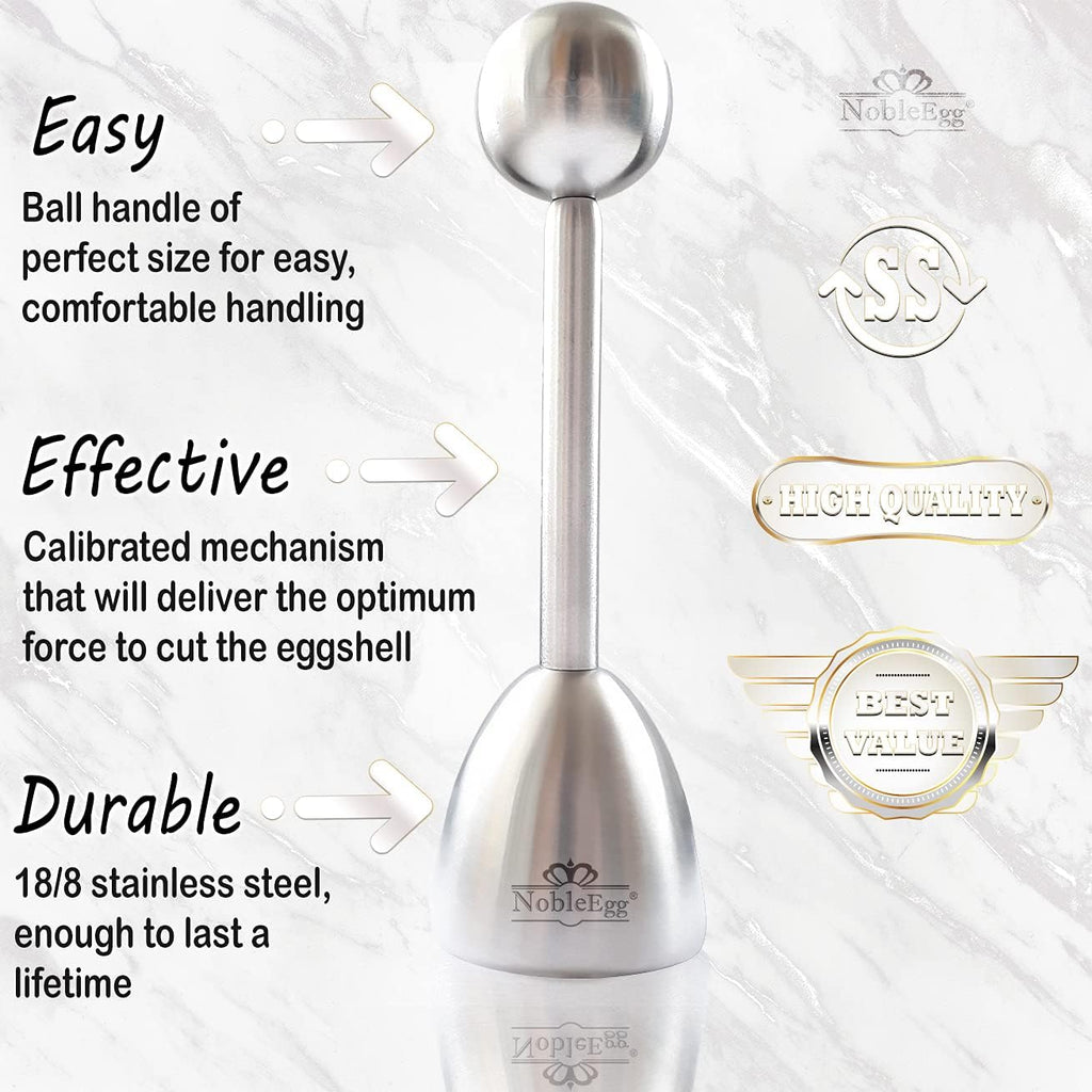 NobleEgg Egg Topper Opener Cracker Tool | Easily Cut and Remove the Top of Soft-Boiled Eggs