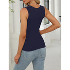 ANRABESS Women’s Tank Tops Square Neck Thick Straps Sleeveless Summer Slim Fit Shirts Knit Basic Tee Work & Vacation Clothes