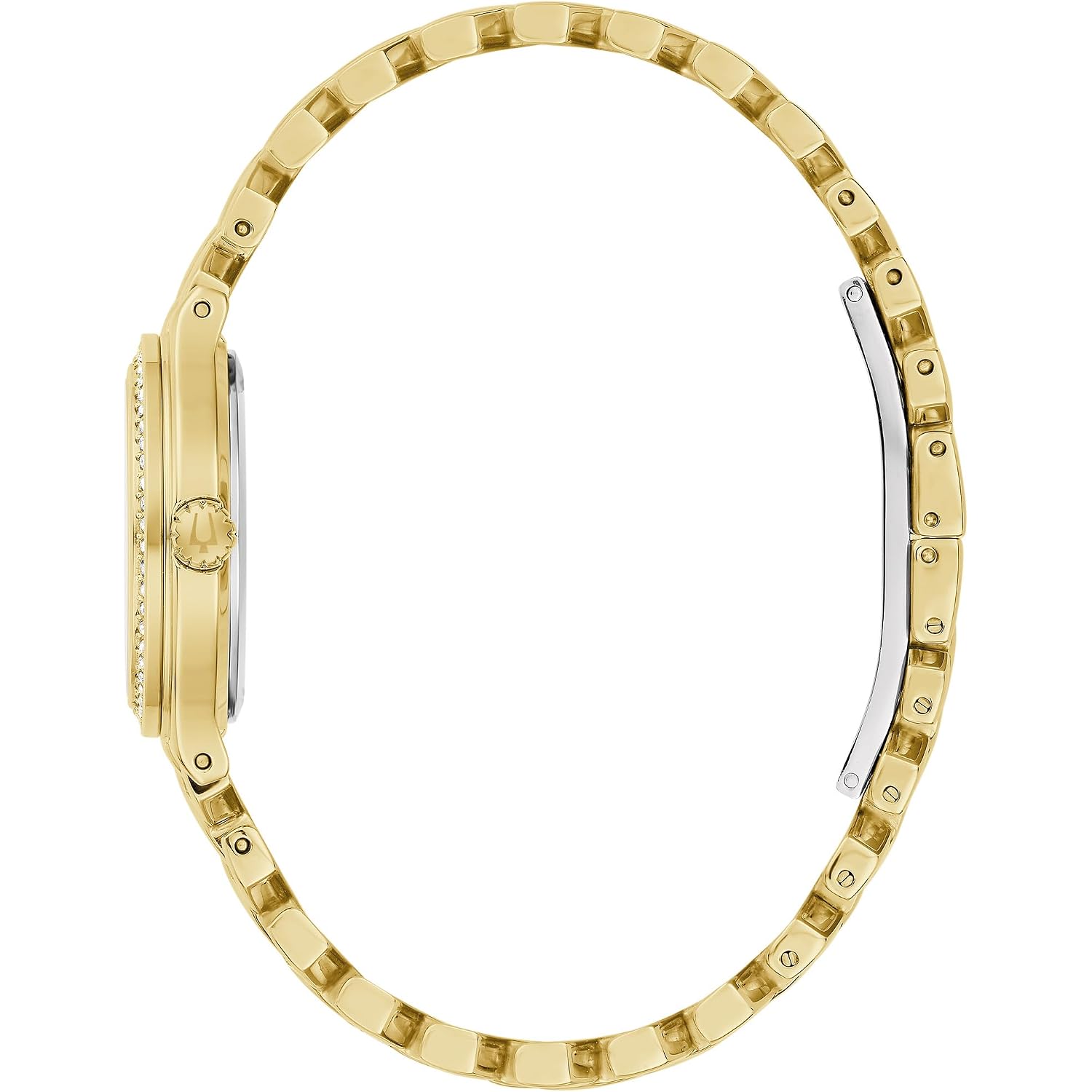 Bulova Ladies' Classic Crystal Gold Stainless Steel 3-Hand Quartz Watch, Mother Of Pearl Dial