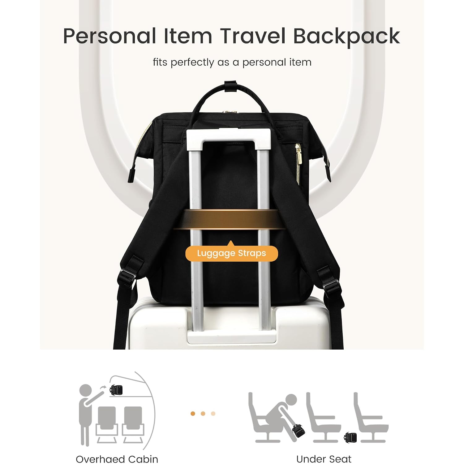 Lovevook Laptop Backpack For Women With Giant Tumbler Holder Pocket,15.6 Inch Waterproof Travel Backpack Purse Computer Laptop Bag,Professional Work College Nurse Teacher Backpack Casual Daypack,Black