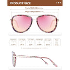 BIRCEN Polarized Sunglasses for Women UV - Protection Womens Retro Mirrored Shades with Acetate Frame BC2001