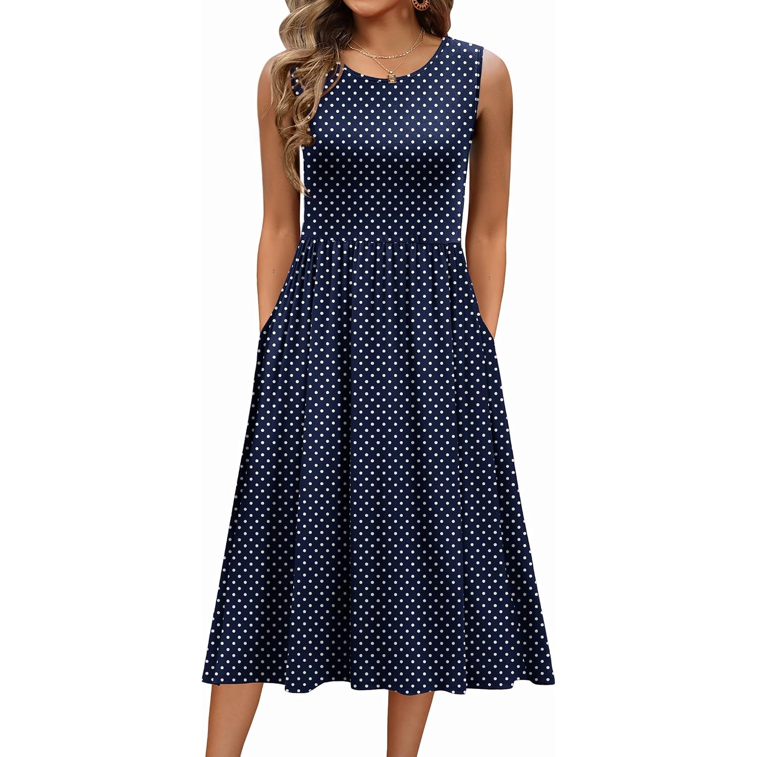 Zeagoo Women'S Summer Tank Midi Dress With Pockets Floral Sleeveless A-Line Casual Loose T-Shirt Dresses Beach Sundress 2026