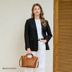 Bostanten Vegan Leather Purses For Women Soft Top Handle Satchel Crossbody Zipper Handbag With Detachable Shoulder Strap