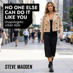 Steve Madden Women'S Oversized Cropped Lapel Jacket — Relaxed Fit, Double-Breasted Spring Trench Coat