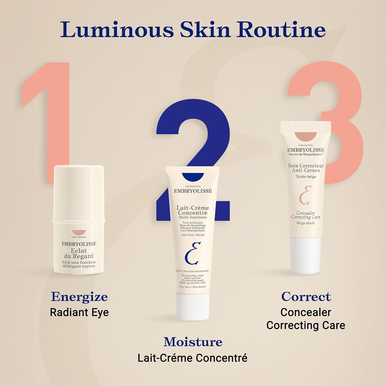 Embryolisse Radiant Eye Stick For Dark Circles & Puffiness, Cooling Under Eye Makeup Primer With Aloe Vera, Vegan, Fragrance-Free, 0.15 Fl Oz