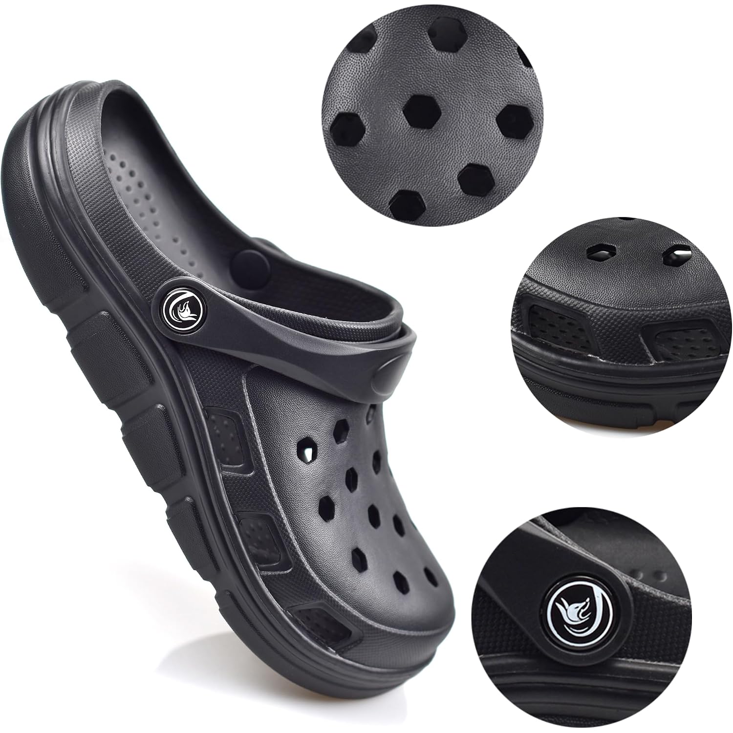 Pimio Garden Clogs For Women And Men,Slip On Work Shoes With Arch Support,Womens Mens Quick-Dry Water Shoes Casual Sandals,Comfortable Slippers