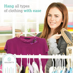 Plastic Hangers Clothes Hangers For Clothing, Closet, Coats & Shirts - Durable, Thick, Tough & Space Saving - For Everyday Standard Use, Room Essentials & Basics - 20 Pack - White