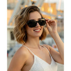 Siphew Polarized Sunglasses For Women | Vintage Square Sunglasses W Uv400 Protection | Womens Wraparound Shade