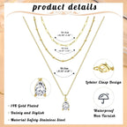 Kakonia Layered Gold Necklace for Women 14K Gold Plated Pendant Necklace Set Gold Necklace Satck Dainty Gold Chain Trendy Jewelry for Women