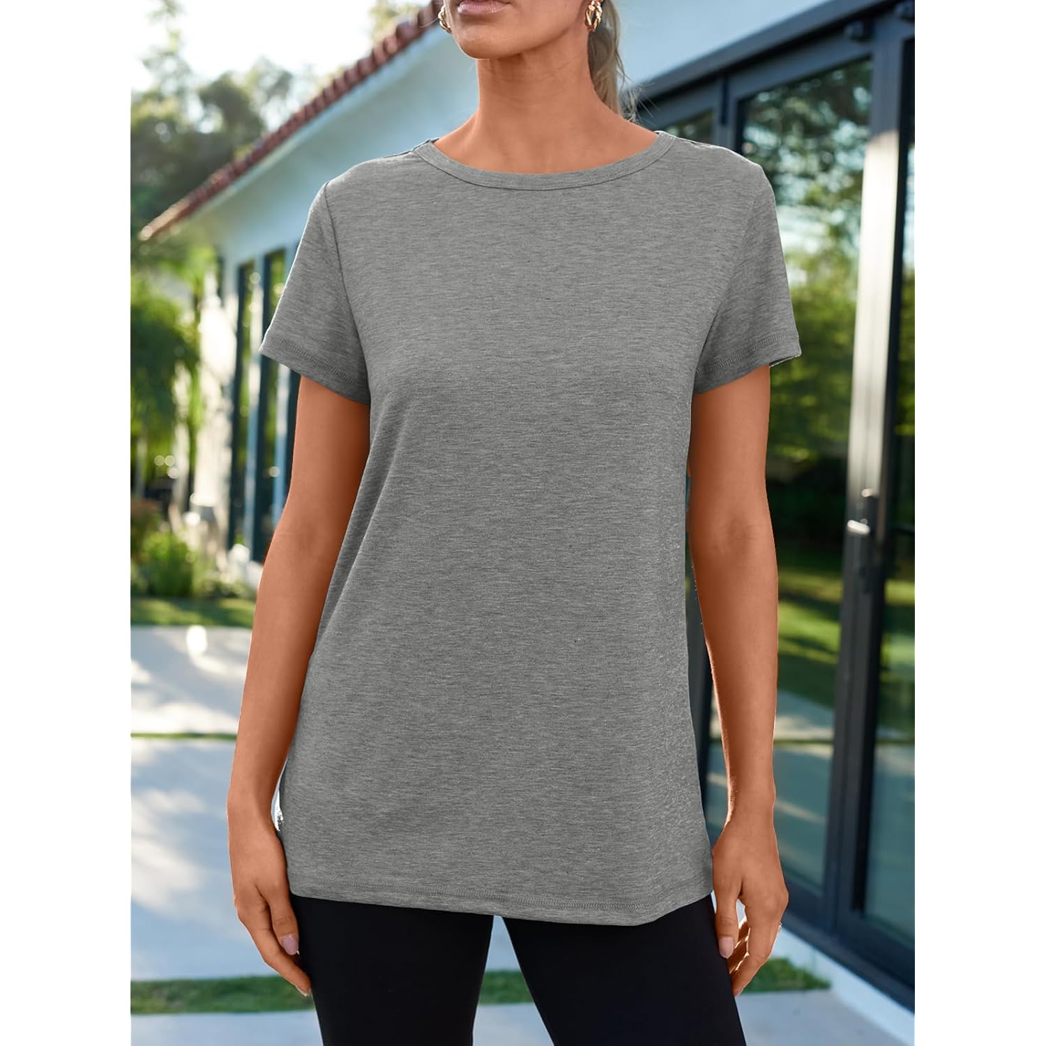 AUTOMET Women's Short Sleeve Shirts Summer Tops Crew Neck Basic Tees Casual Tshirts