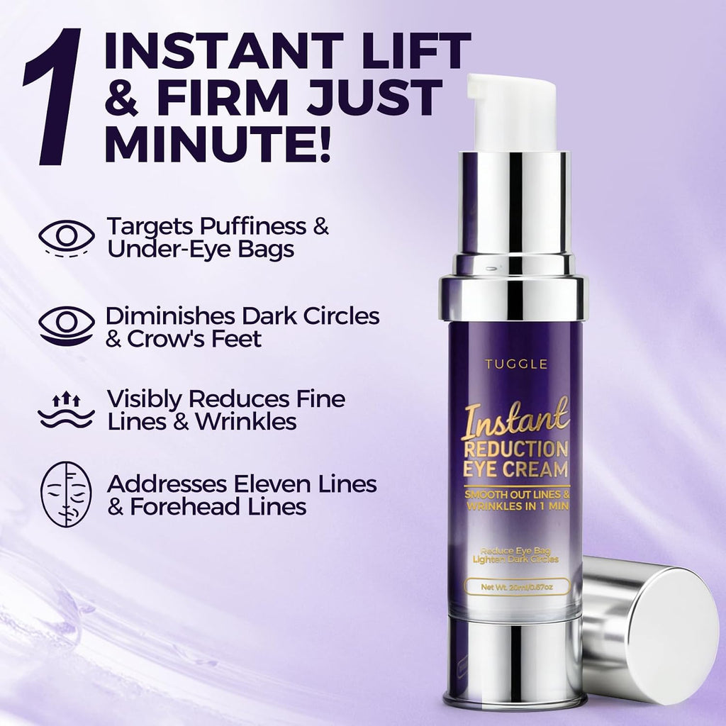 Tuggle Instant Eye & Face Tightening Serum, Instant Lift Eye Gel Cream Rapid Improve Under Eye Bags And Puffiness, Tightener Wrinkles & Fine Lines Fast, For Women & Men In Minutes, 0.70 Oz