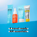 E.L.F. Skin Wake The E.L.F. Up Skincare Kit, Travel-Size Hydrating Face Cleanser, Sunscreen, Moisturizer & Brightening Serum, Vegan & Cruelty-Free