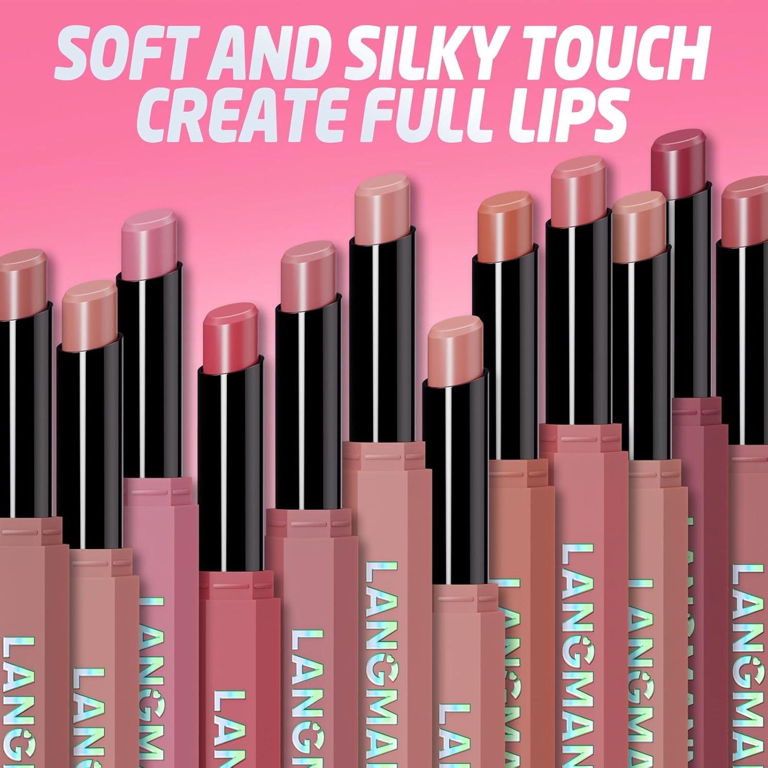 BestLand 6PCS Pink & Rose Matte Lipstick Set – Soft Nude Pink, Dusty Rose & Berry Shades – Creamy Velvet Long Lasting Lip Color Collection – Lightweight Full Coverage Blur Effect Lip Makeup Kit