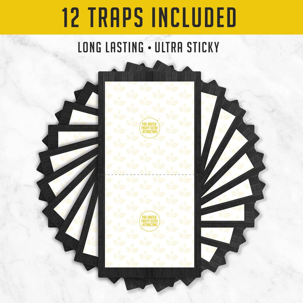 Cricket Traps Indoor (12 Traps) Extra Large Bug Sticky Traps - Non-Toxic Extra Sticky Glue Traps For Bugs - Pre-Baited Fruity Scent Crickets Bug Trap Indoor - Insect Glue Traps For Bugs - Trap A Pest
