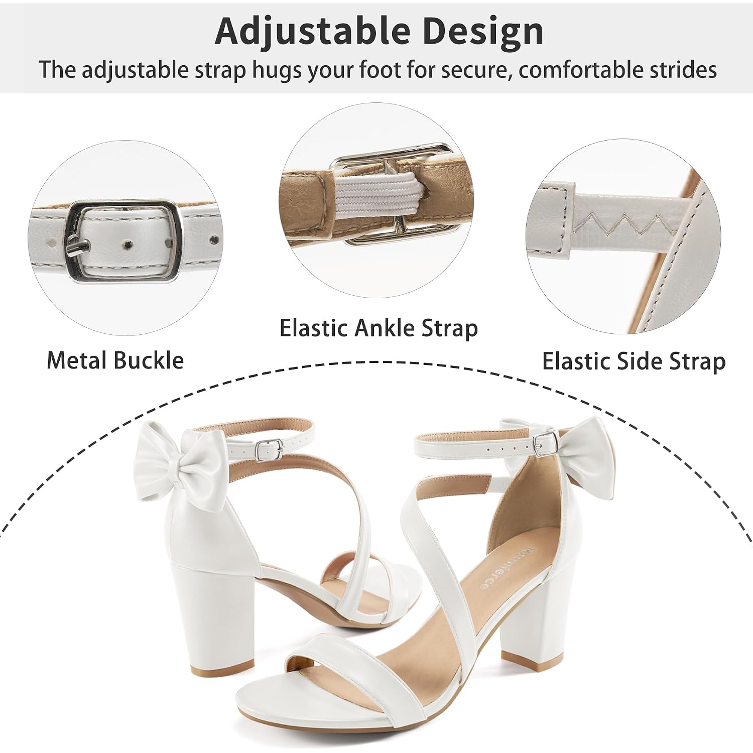 Reimferce Womens Comfortable Heels For Wedding: No Blisters & Sore Feet By 40% Better Shock Absorption During Wedding - 8-Hour Keeping Pain-Free For Brides & Bridesmaids