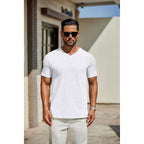 Coofandy Men'S T Shirts Short Sleeve Classic V Neck T-Shirt Casual Summer Basic Tee Shirt