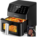 Beelicious Large Airfryer, 12-In-1 Digital Airfryer With Window, Dishwasher Safe, 5.8Qt, 40+ Recipes, Flavor-Lock Tech, Shake Reminder, Compact, Quiet, Nonstick Air Fryers. Black