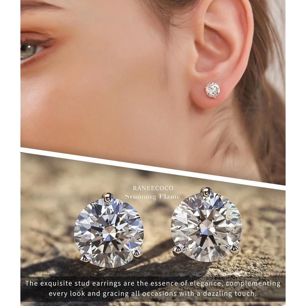 "STUNNING FLAME" 18K Gold Plated Silver Brilliant Cut Simulated Diamond Cubic Zirconia Stud Earrings