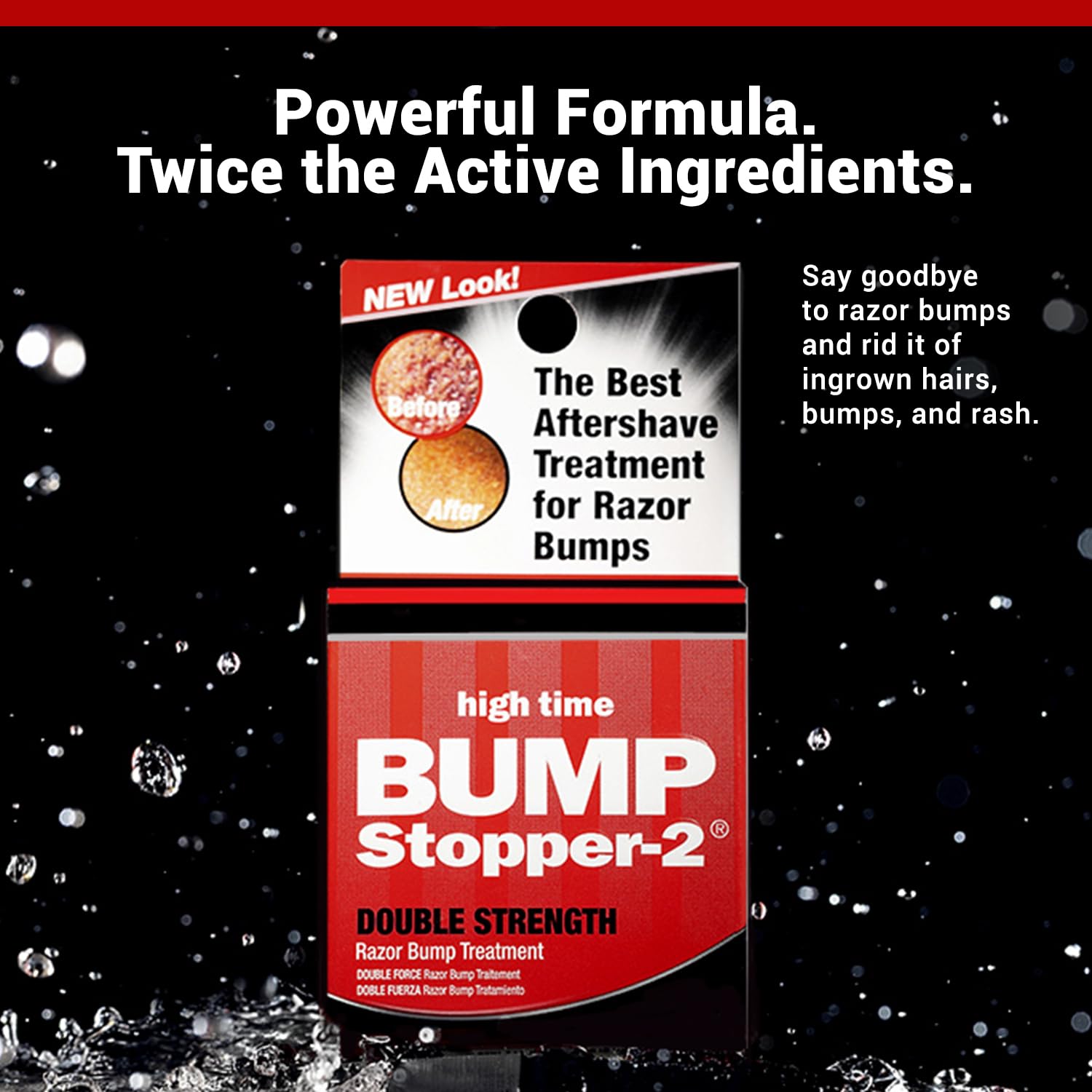 High Time Bump Stopper 2 Double Strength Ingrown Hair Cream for Face and Body | Aftershave Lotion for Men and Women | Razor Bump Balm | 0.5 OZ (2 Pack)