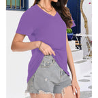 Womens T Shirt Graphic Tees Summer V Neck Short Sleeve Basic Tunic Top 2026