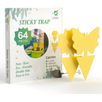 Lfsys 64 Pcs Sticky Traps For Gnat, Yellow Sticky Fruit Fly Traps For Indoors Plants, Indoor Safe For Gnat, Fruit Fly, White Fly, Aphid, Leaf Miner