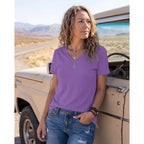 Womens T Shirt Graphic Tees Summer V Neck Short Sleeve Basic Tunic Top 2026