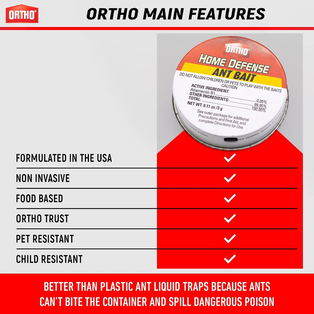 Ant Traps Indoor By Ortho Home Defense 4Pk- Metallic & Adhesive Ant Killer Indoor & Ant Killer Outdoor - Ant Trap
