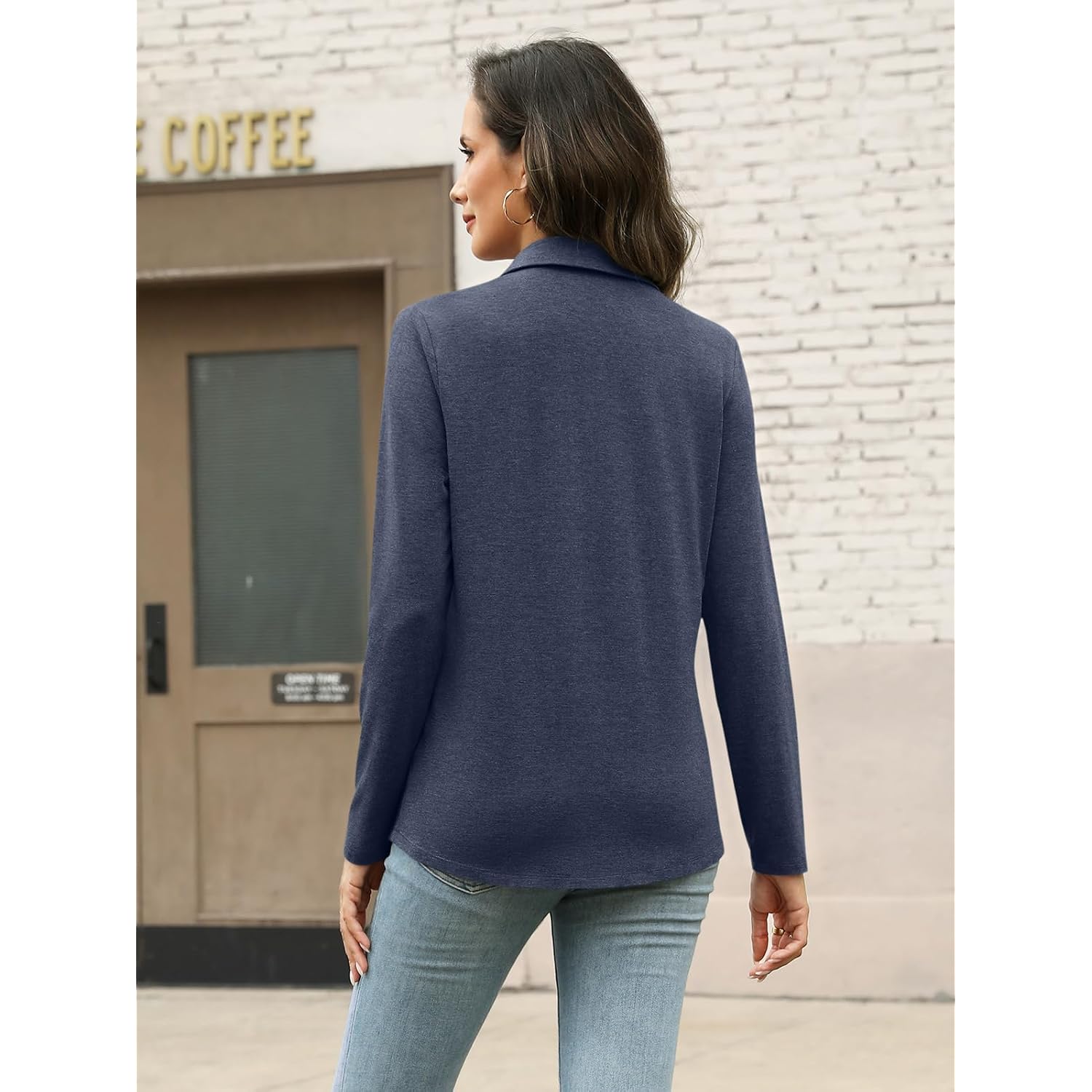 Ticticmiss Womens Long Sleeve Tops Button Down Shirts Dressy Casual Fall Tops Trendy Tunic Tops Business Casual Outfits