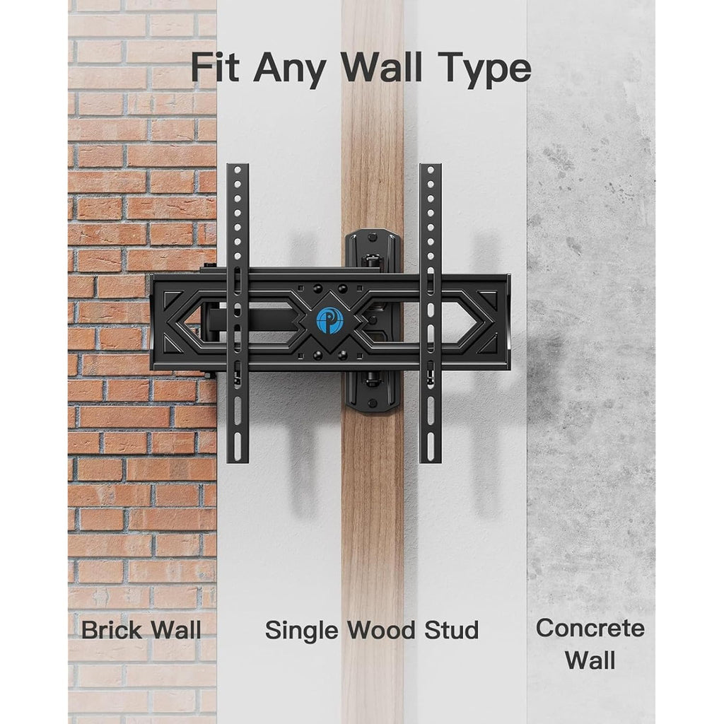 Pipishell Full Motion Tv Wall Mount For 26-65 Inch Flat Curved Tvs, Heavy Duty Single Articulating Arms, Corner Tv Mount Up To Vesa 400X400Mm And 77Lbs, Support Swivel, Tilt, Level Adjustment