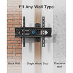 Pipishell Full Motion Tv Wall Mount For 26-65 Inch Flat Curved Tvs, Heavy Duty Single Articulating Arms, Corner Tv Mount Up To Vesa 400X400Mm And 77Lbs, Support Swivel, Tilt, Level Adjustment
