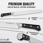 Cutluxe Carving Knife Set for BBQ & Brisket – Razor Sharp German Steel Slicing and Boning Knife for Meat Cutting, Full Tang & Ergonomic Handle, Grilling Gifts for Men – Artisan Series