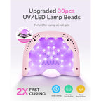 MelodySusie Compact LED UV Nail Lamp with UV Gloves, P-PLUS30A Nail Dryer with Smart Sensor Cures All Gels, Especially Rhinestone Glue, Liner & Cat Eye Gel Polishes for Advanced DIY at Home, Pink