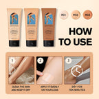Leg Makeup Waterproof No Transfer,Flawless Looking Leg And Body Scar Cover Up Makeup,Waterproof Long Last Easy Application For All Skin Tones.(3# Bronze)