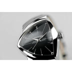 Hamilton Ventura Swiss Quartz Men'S Watch, 32Mm X 50Mm Stainless Steel Case, Swiss Made, Black Dial Analog Wrist Watch For Men, 50M Waterproof, Mineral Crystal