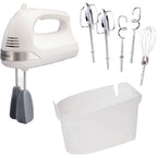 Hamilton Beach 6-Speed Electric Hand Mixer With Easy Clean Beaters | Traditional Beaters | Dough Hooks | Whisk | Snap-On Storage Case | 275 Watt Motor | White | 62636J