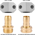 Zinc And Aluminum Male And Female Coupling, Fits All 5/8-Inch And 3/4-Inch Garden Hose Repair Fitting, 2 Pack(Female & Male) | Zinc And Aluminum Hose End Repair
