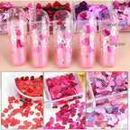 3D Heart Nail Glitter Sequins Art Stickers Decals Supplies Flakes Holographic Confetti for Acrylic Nails Designs Makeup DIY Decoration