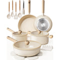 Astercook Pots And Pans Set Non Stick, Ceramic Cookware Set Non Toxic, 18 Pcs Dishwasher Safe Induction Cookware For Everyday Cooking & Housewarming Gifts