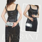 Acrylic Clutch Purse for Women,Unique Trendy Metal Handle Evening Bag for Wedding Party Formal Prom