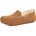 Kidmi Women'S Genuine Suede Moccasin Slippers Fluffy Cozy House Shoes With Soft Sole Indoor/Outdoor