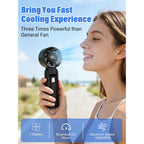 Ai Handheld Fan Turbo, 100-Speed Portable Fan Rechargeable, Mini Fan With 12800 Rpm Strong Airflow, Foldable 4-In-1 Personal Fan For Travel, Camping, Beach & Office, Usb-C & Lightweight & Quiet