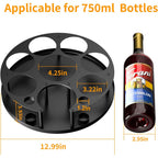 Coffee Syrup Organizer For 8 Bottles, Rotating Coffee Syrup Holder | Storage For Syrup Bottles, Cup And Lid, Stirrers, Wine Display, Syrup Rack Stand For Home, Kitchen, Coffee Bar Organizer