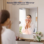 Frameless Bathroom Mirror, 24"x36" Frameless Vanity Mirror, Tempered Glass Rectangle Frameless Wall Mirror, Bathroom Mirrors for Over Sink, Living Room, Bedroom, Entryway