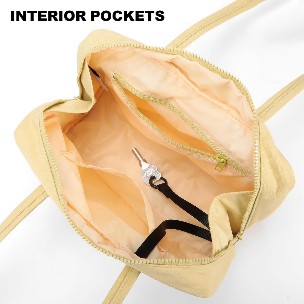 Fastfairy Slouchy Lightweight Bowler Bag: East-West Design With Charm Loop - Everyday Use Outings